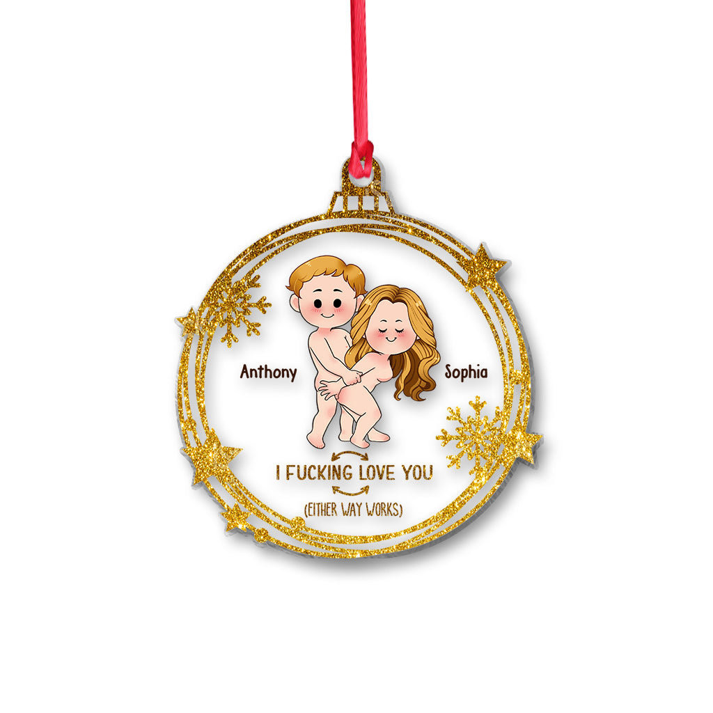 I Love You - Personalized Couple Transparent Ornament