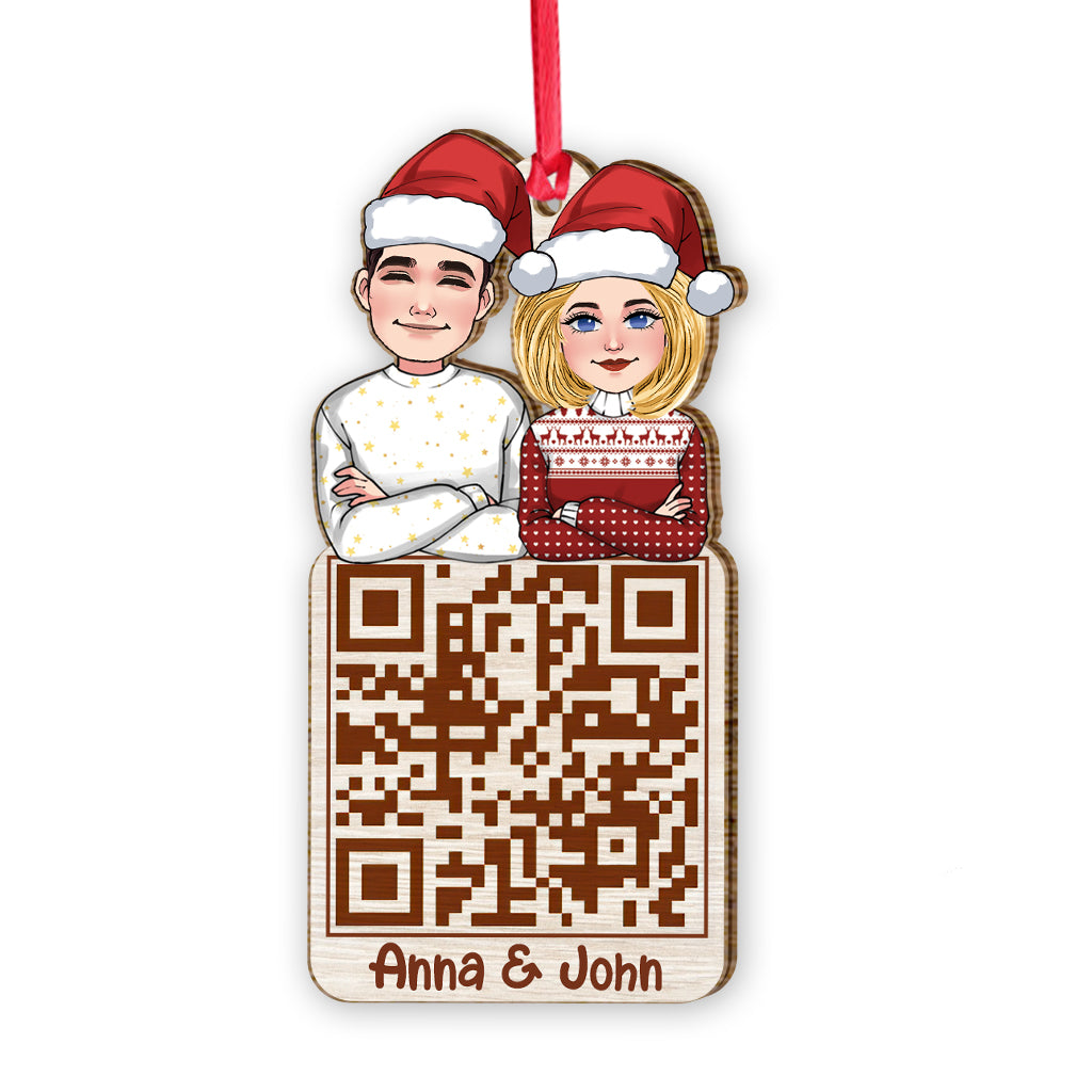 Christmas Couple QR Code - Personalized Couple Ornament