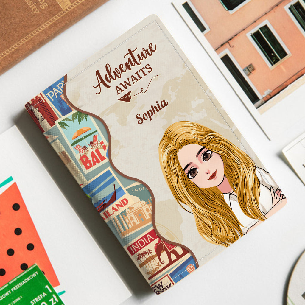 Collect Momments Not Things - Travelling gift for mom, daughter, granddaughter, wife, girlfriend, friend - Personalized Passport Holder