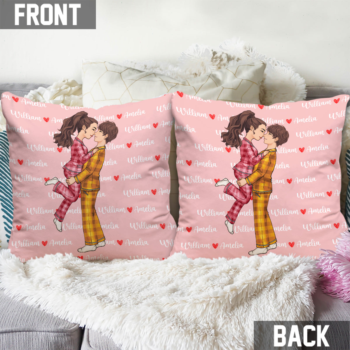 I Love You Forever - gift for husband, wife, girlfriend, boyfriend - Personalized Throw Pillow