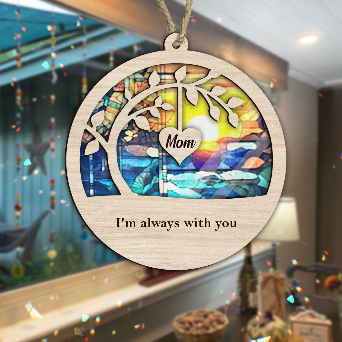 I'm Always With You - Memorial gift for loss of - Personalized Suncatcher
