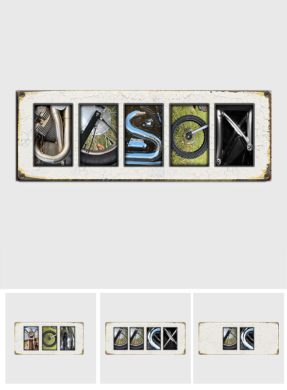 Motorcycle Name Art Metal Sign - Personalized Biker Cut Metal Sign