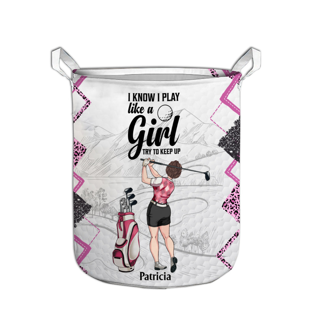 Golf Instruction - Golf gift for her, girlfriend, wife, daughter - Personalized Storage Basket