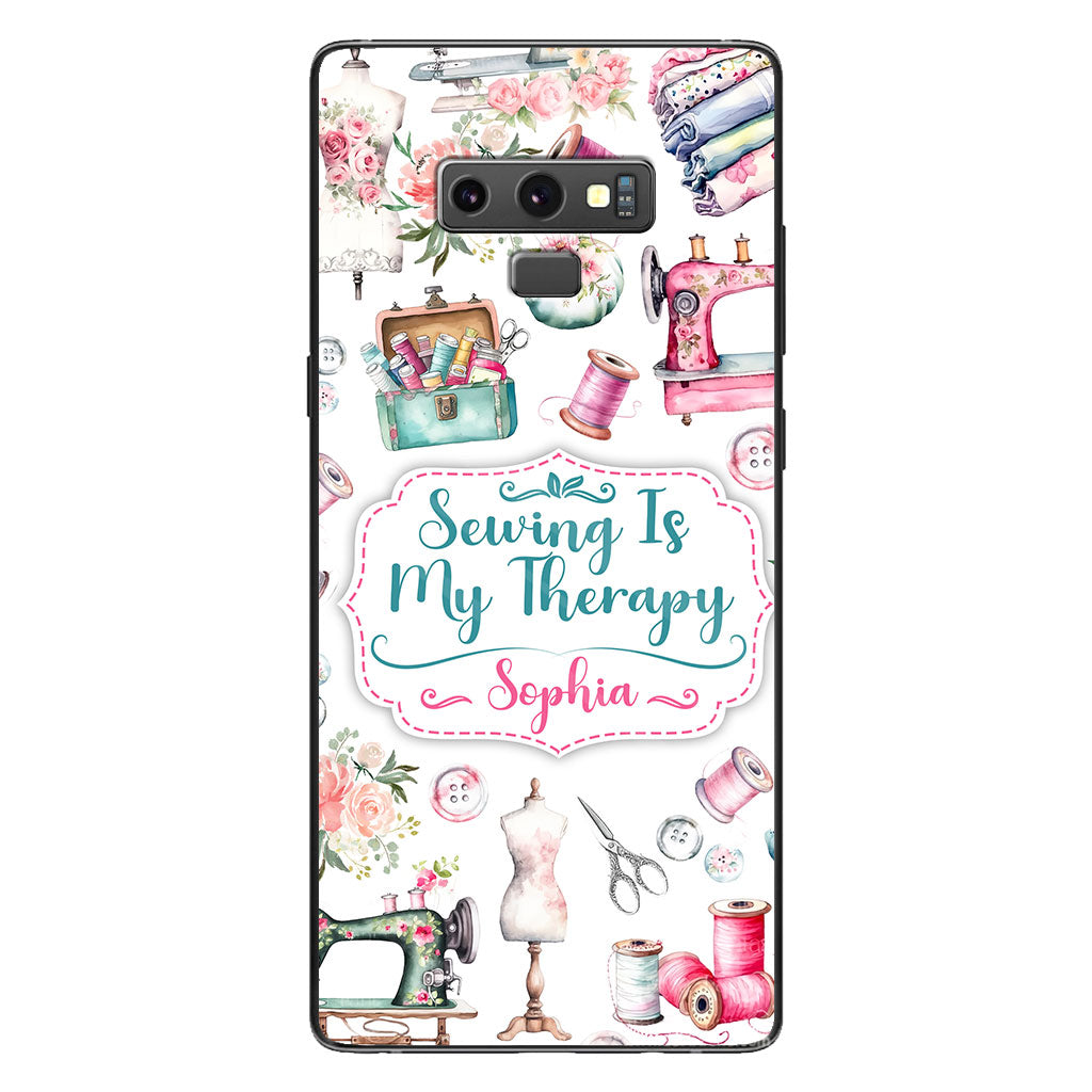 Sewing Is My Therapy - Personalized Sewing Phone Case