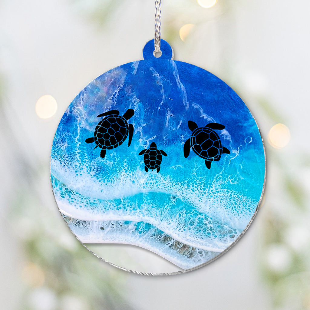 Love Turtles - Personalized Turtle Transparent Ornament
