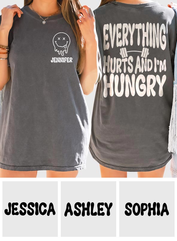 J'ai mal partout et j'ai faim - T-shirt et sweat à capuche de fitness personnalisés