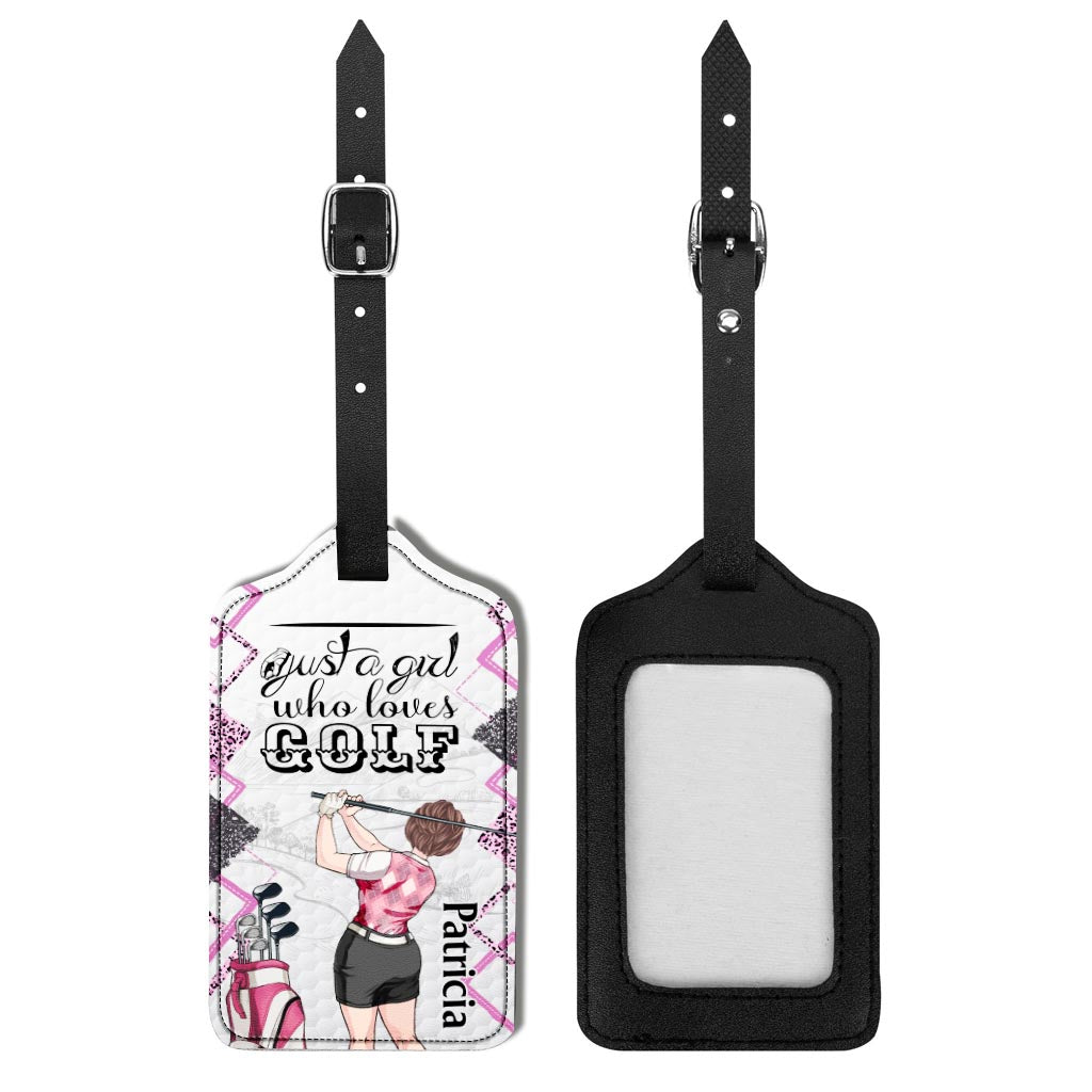 Just a girl - Personalized Golf Leather Luggage Tag