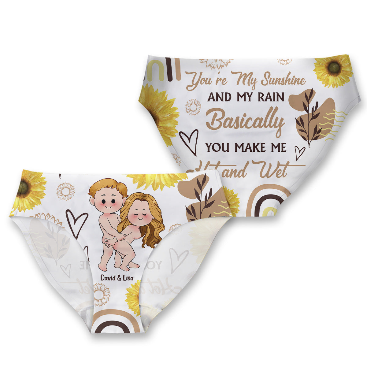You're My Sunshine And My Rain - Personalized Couple Women Briefs