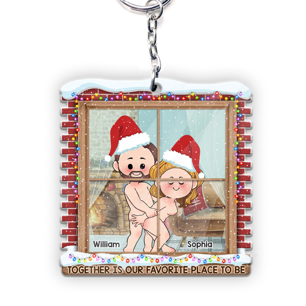 Together Is Our Favorite Place - Personalized Couple Keychain