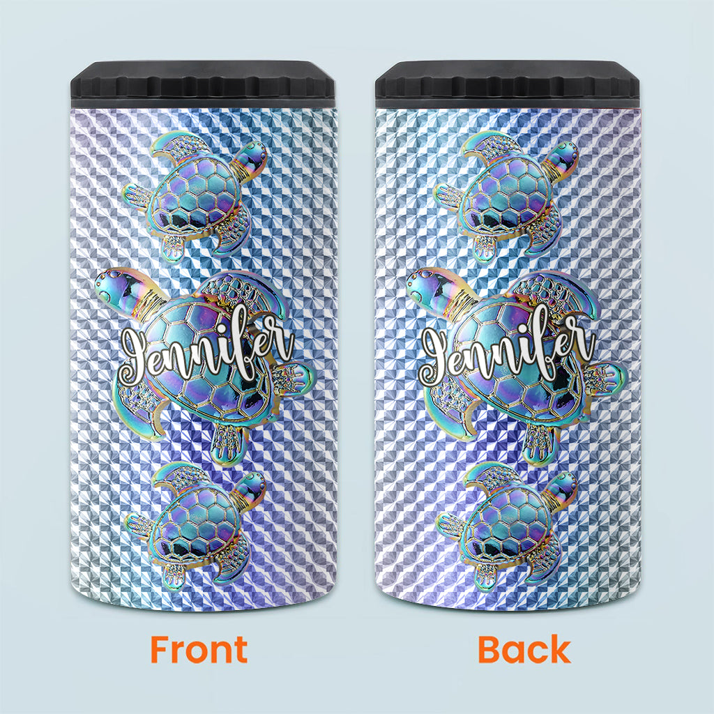 Salty Lil Beach - Personalized Turtle Can Cooler