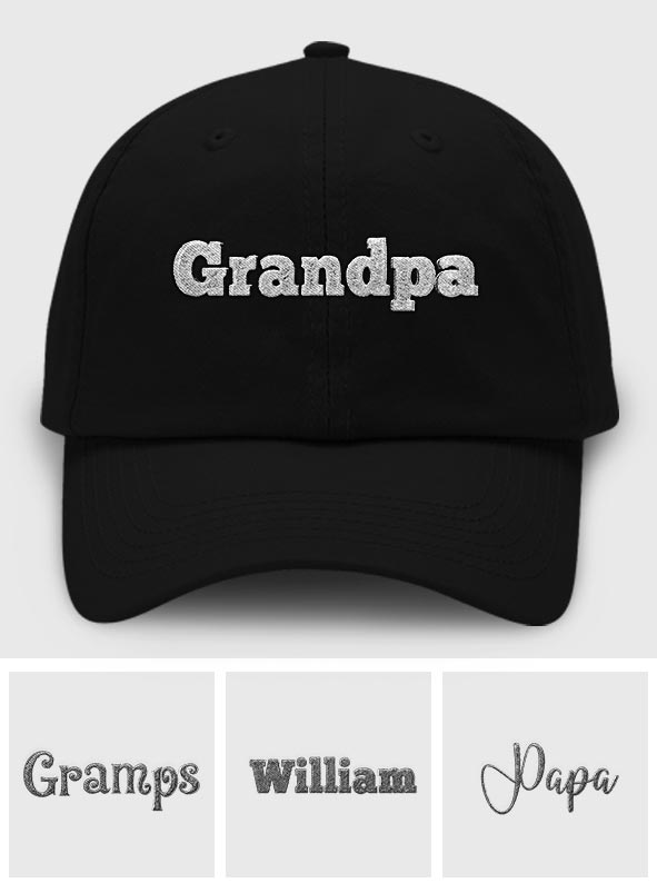 Personalisierte, bestickte Opa-Kappe mit individuellem Namen