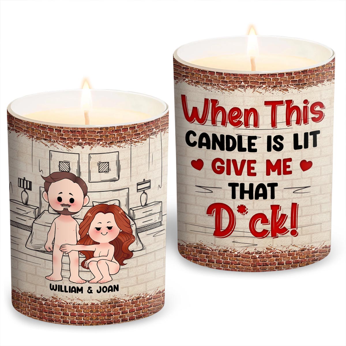 When This Candle Is Lid - Personalized Couple Candle With Wooden Lid