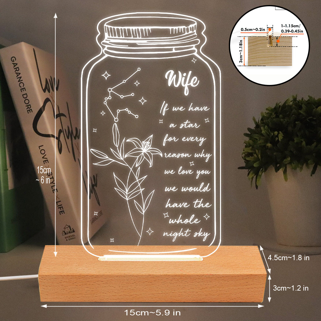 If I Had A Star Birth Flower Zodiac Sign - Gift for mom, grandma, daughter, wife, girlfriend, dad, grandpa, boyfriend, husband - Personalized Shaped Plaque Light Base