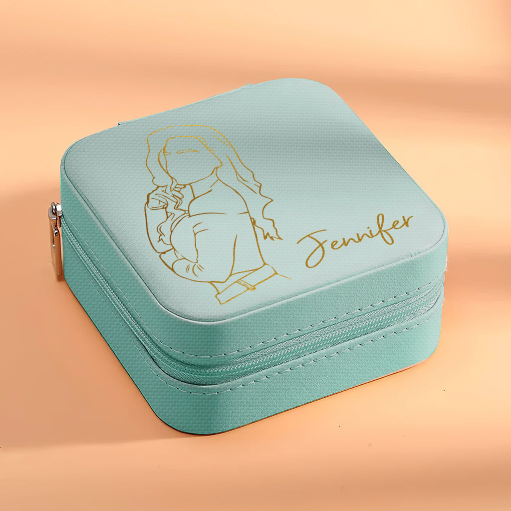 Custom Line Drawing - gift for grandma, mom, aunt, daughter, sister, granddaughter, wife, girlfriend - Personalized Jewelry Box