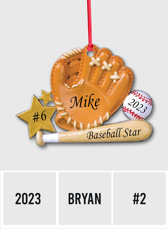 Baseball Star - Personalized Baseball Ornament