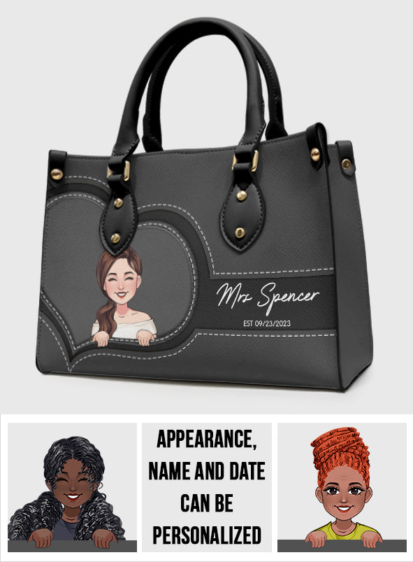 Hochzeitsgeschenk für die Braut – personalisierte Lederhandtasche als Geschenk für Braut und Brautjungfer