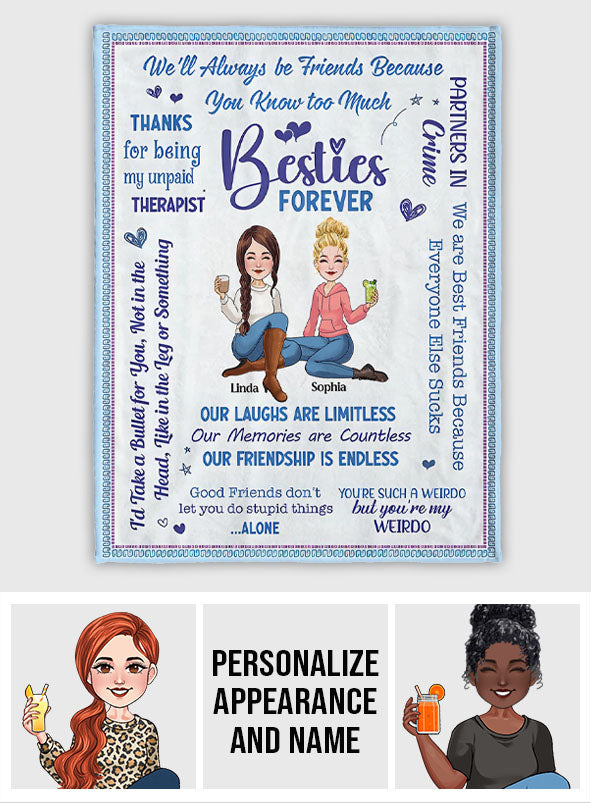Meilleures amies pour toujours - Couverture personnalisée pour meilleures amies