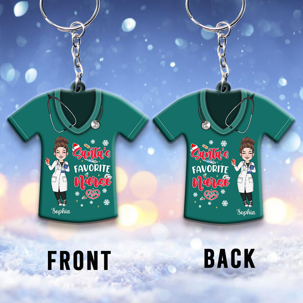 Santa's Favorite Nurse - Personalized Nurse Keychain