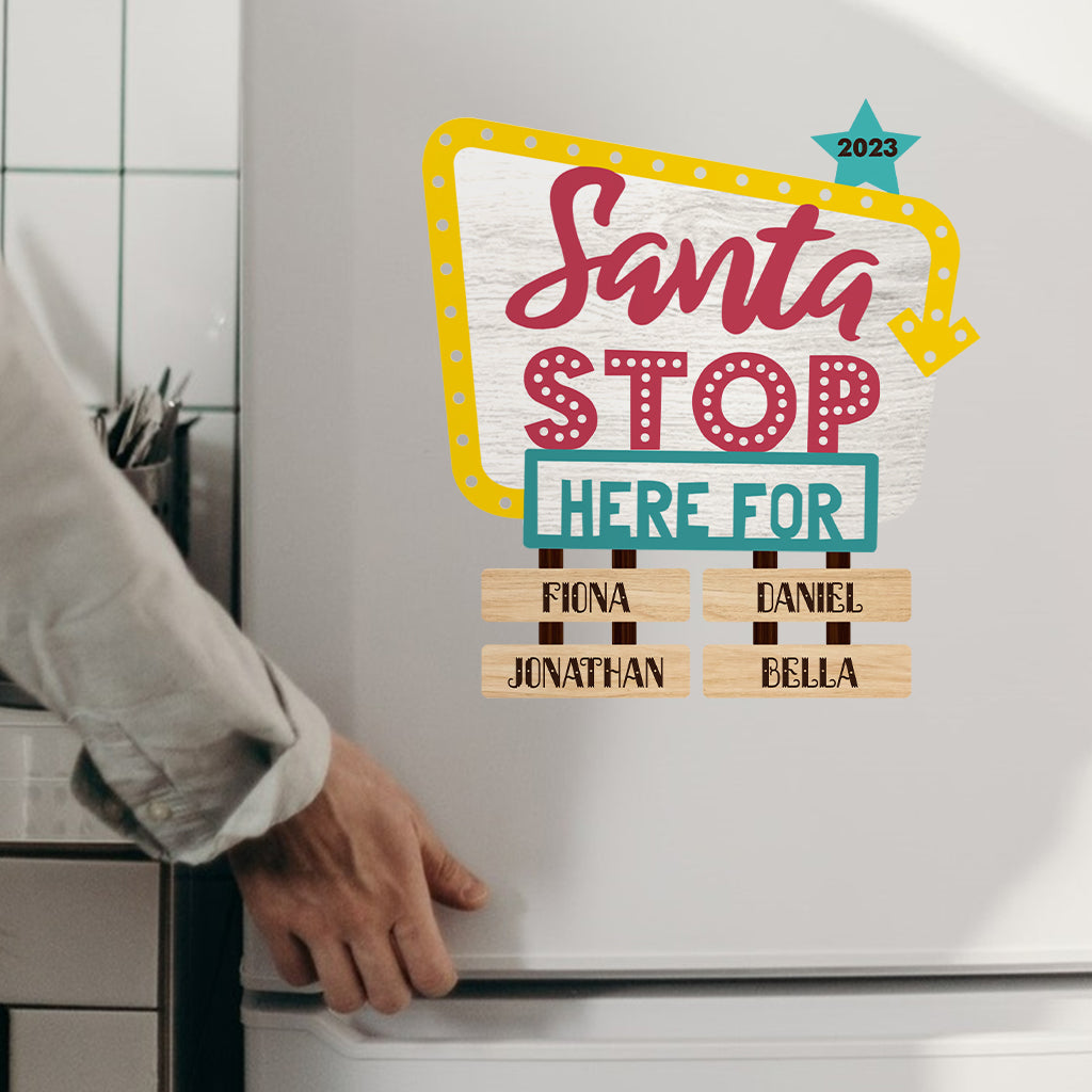 Santa Stop Here For - Personalized Grandma Decal Die Cut