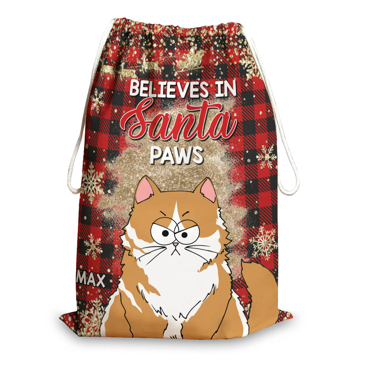 Glaubt an Weihnachtsmannpfoten – Personalisierte Katzen-Weihnachtsgeschenktüte