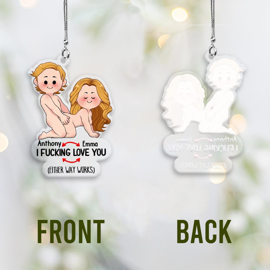 I Love You - gift for husband, wife, boyfriend, girlfriend - Personalized Transparent Car Ornament