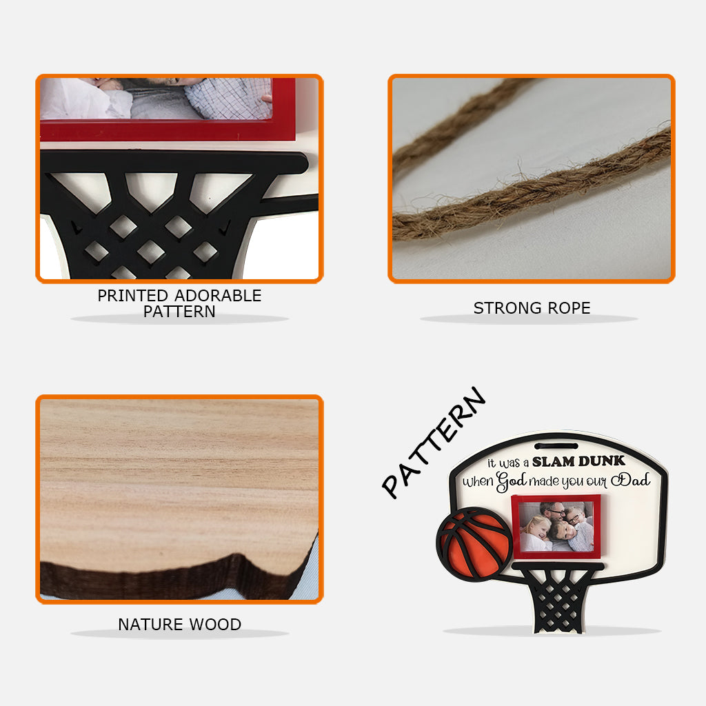 Basketball Dad - Personalized Basketball Custom Shaped Wood Sign