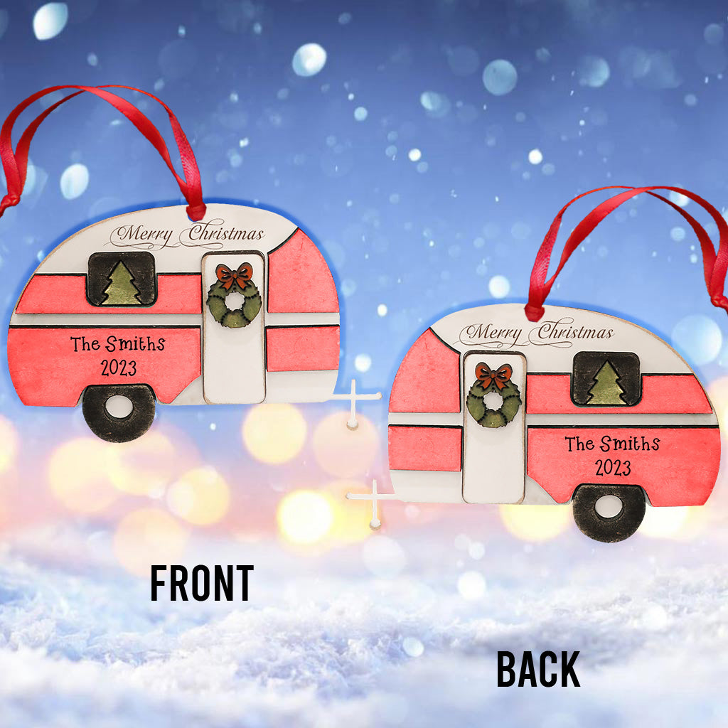 Happy Camper Merry Christmas - Personalized Camping Ornament