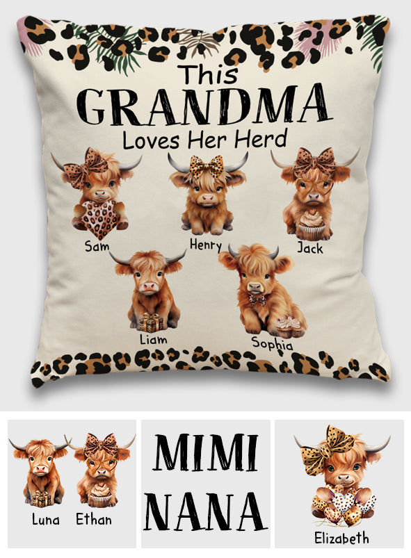 Oma/Nana/Mimi... liebt ihre Herde – personalisiertes Oma-Kissen