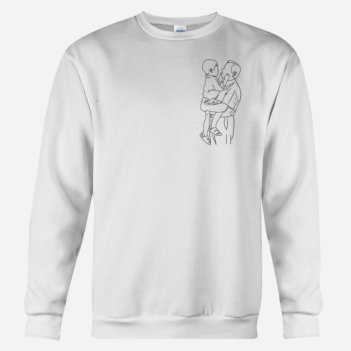 Custom Line Art - Personalized Grandpa Embroidered Sweater