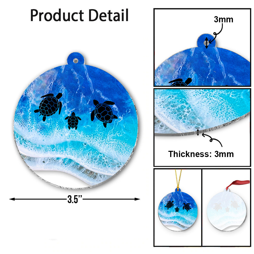 Love Turtles - Personalized Turtle Transparent Ornament