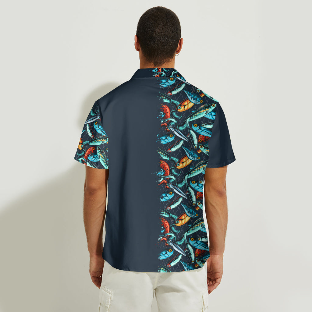 Hooked On Being Daddy - Fishing gift for dad, grandpa, him, husband - Personalized Hawaiian Shirt
