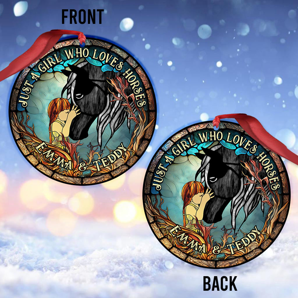 Just A Girl Who Loves Horses - Personalized Horse One-sided Ornament