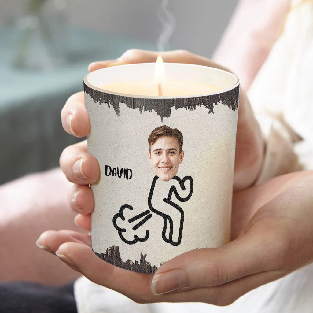 Fart Extinguisher - Gift for dad, grandma, grandpa, mom, uncle, aunt, son, daughter, brother, sister, granddaughter, grandson, husband, wife, boyfriend, girlfriend, friend - Personalized Candle With Wooden Lid