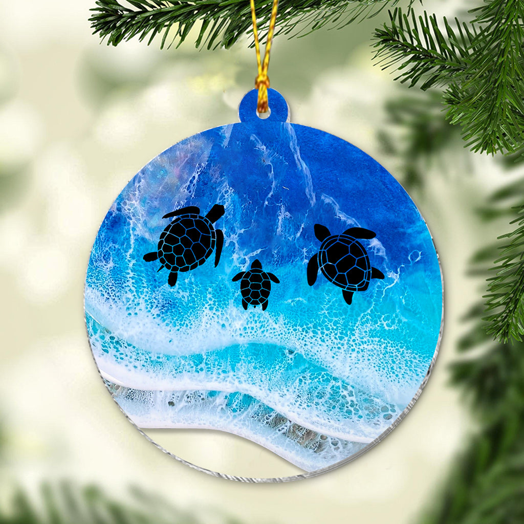 Love Turtles - Personalized Turtle Transparent Ornament