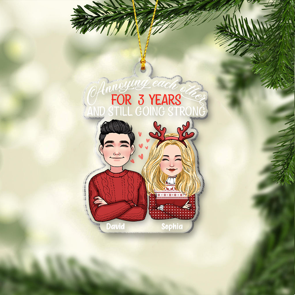 Annoying Each Other And Still Going Strong - Personalized Couple Transparent Ornament