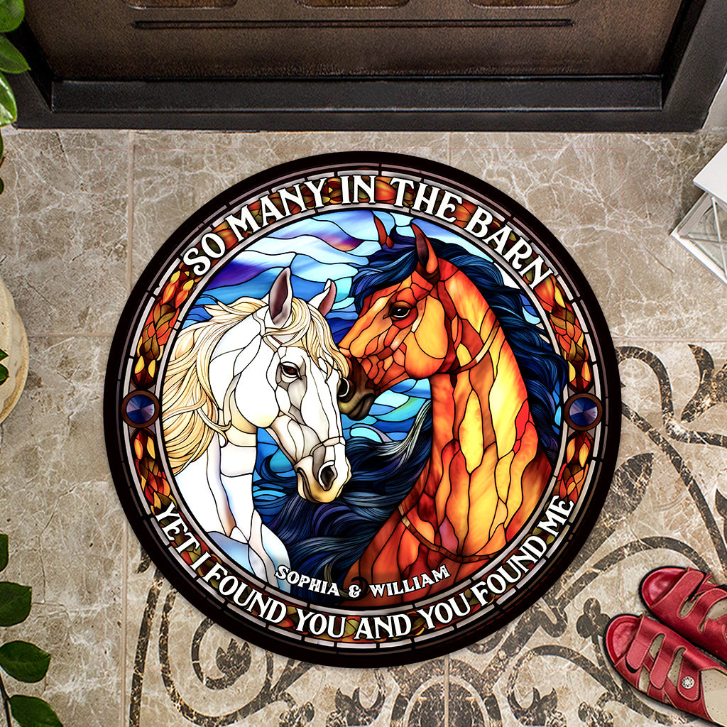So Many In The Barn - Horse gift for husband, wife, boyfriend, girlfriend - Personalized Shaped Doormat