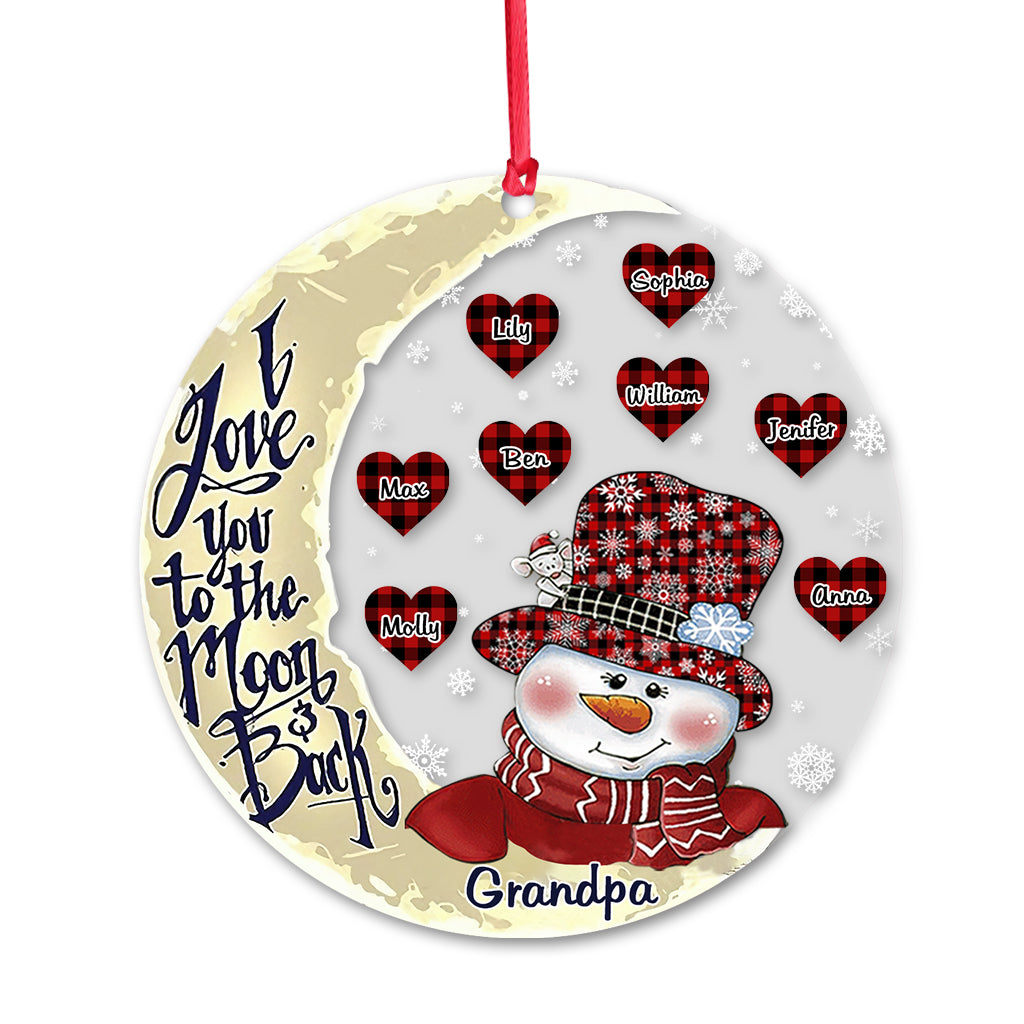 I Love You To The Moon - Gift for grandma, grandpa, mom, dad - Personalized Ornament