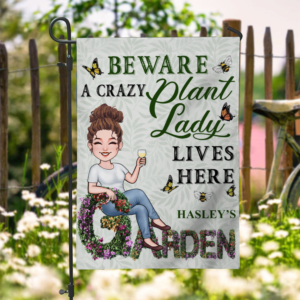 Crazy Plant Lady - Personalized Gardening Garden Flag