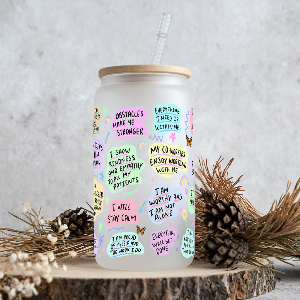 Nurse Daily Affirmation - Personalized Nurse Can Glass