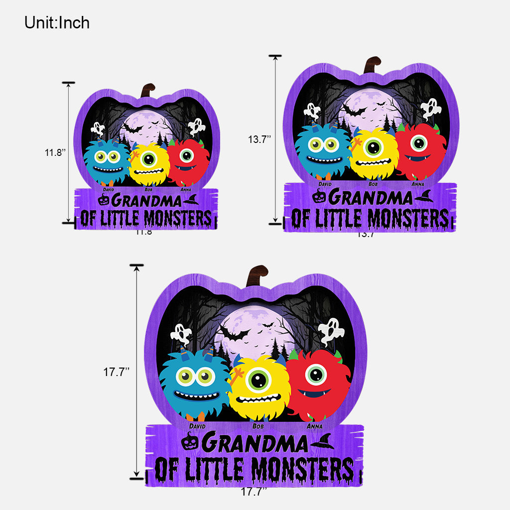 Grandma Of Little Monsters - Personalized Grandma Wood Sign