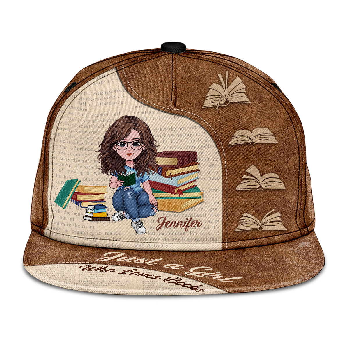 Juste une fille qui aime les livres - Casquette personnalisée avec un livre