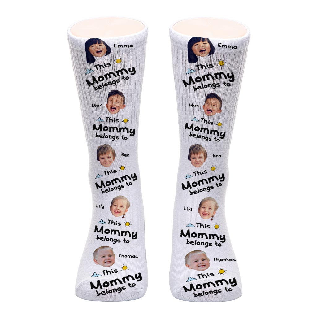 This Dad Belongs To - Gift for dad, grandpa, mom, uncle, aunt, grandma - Personalized Socks