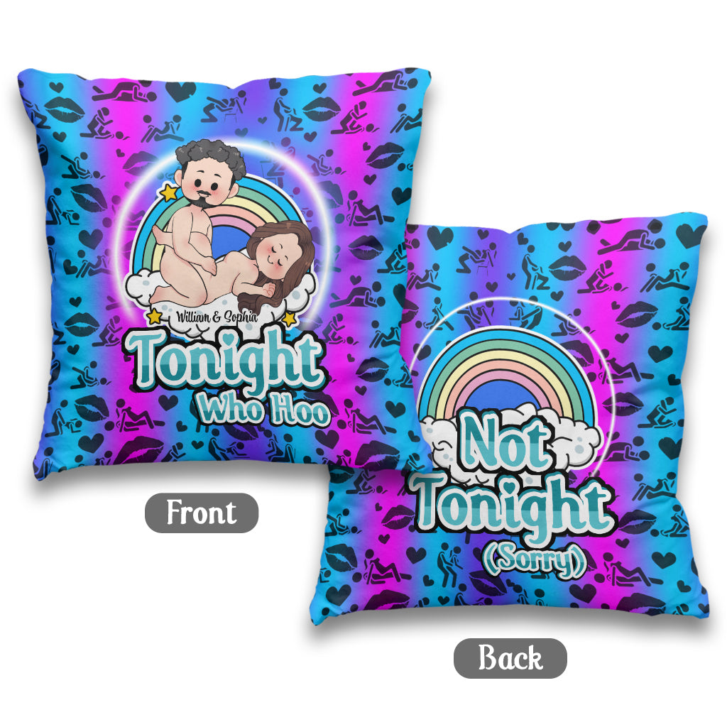 Tonight Who Hoo - Personalized Couple Throw Pillow