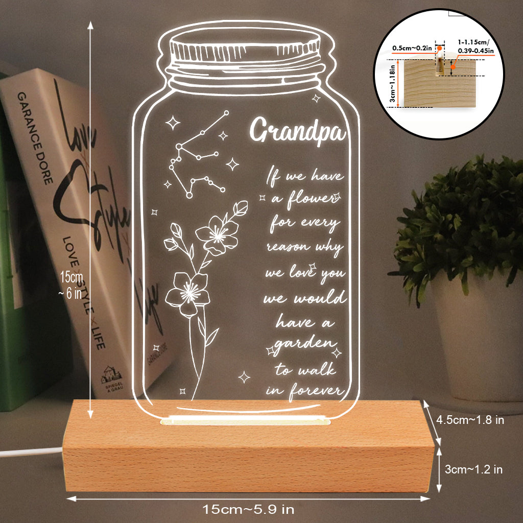 If I Had A Star Birth Flower Zodiac Sign - Gift for mom, grandma, daughter, wife, girlfriend, dad, grandpa, boyfriend, husband - Personalized Shaped Plaque Light Base