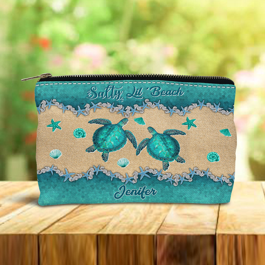 Salty Lil' Beach - Personalized Turtle Pouch