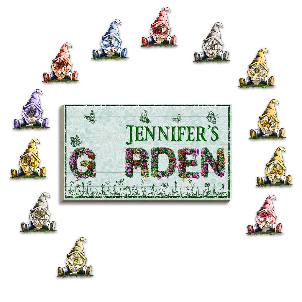 Welcome To My Garden - Personalized Gardening Interchangeable Wood Sign