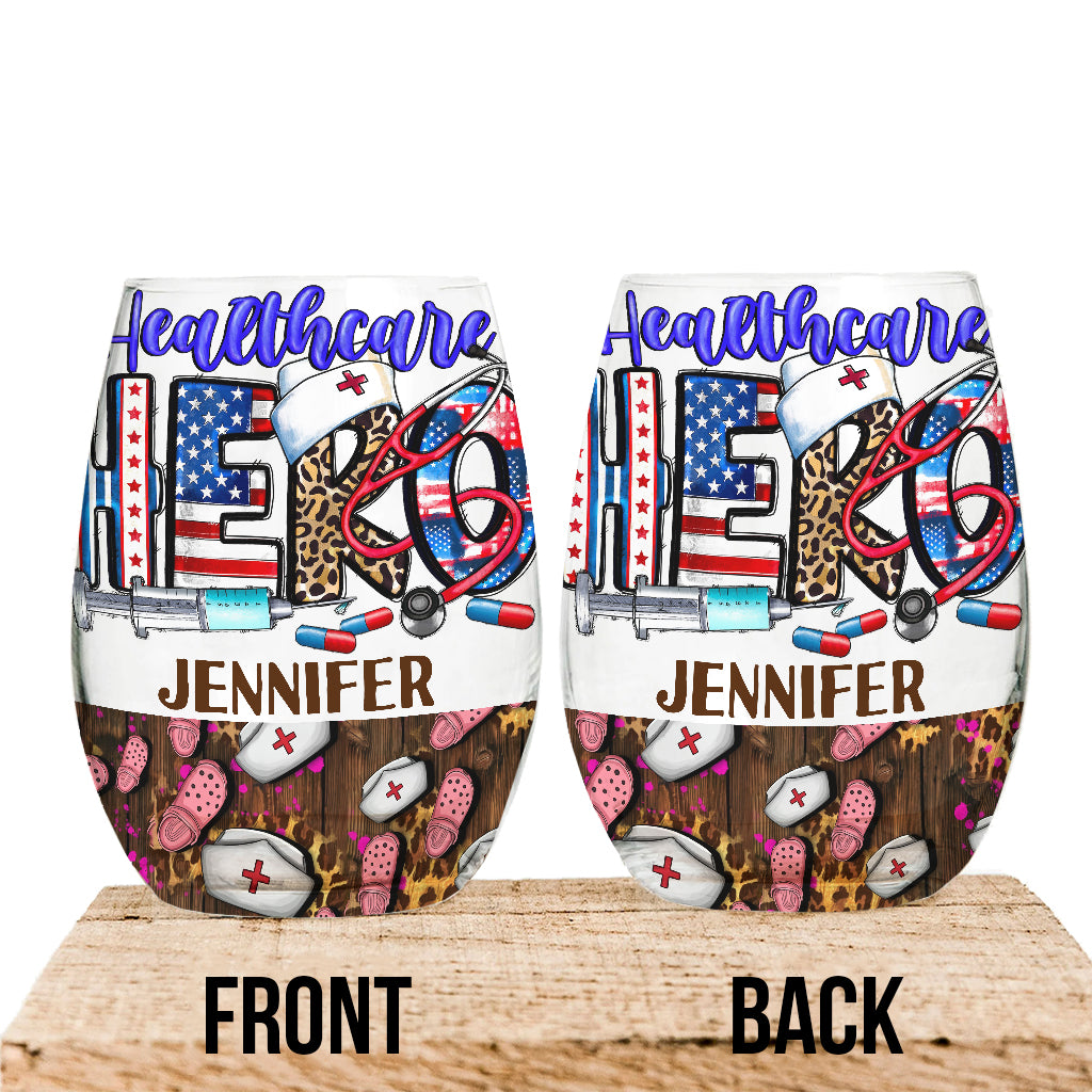 Nurse Life - Nurse gift for mom, her, wife, girlfrend - Personalized All Over Wine Glass