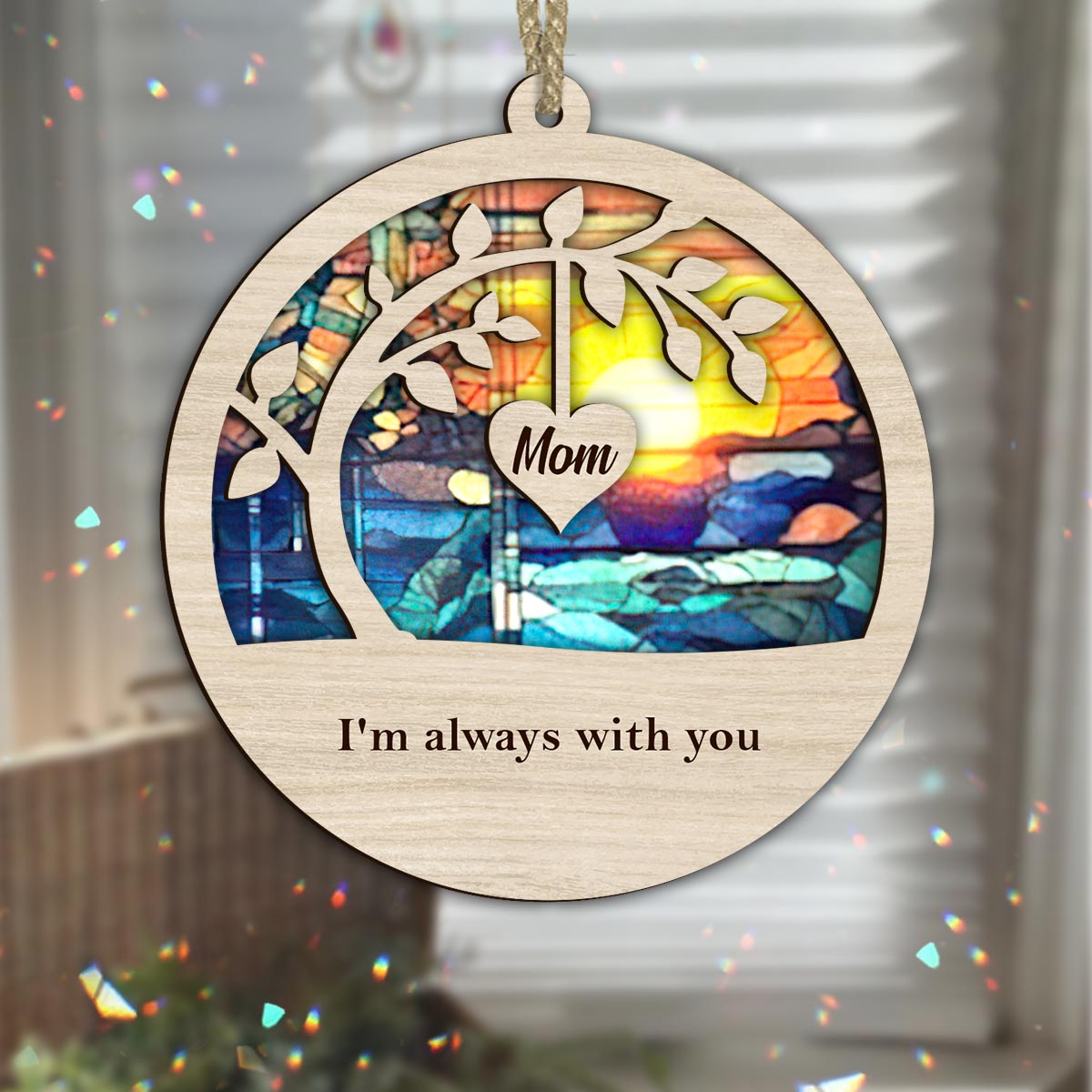 I'm Always With You - Memorial gift for loss of - Personalized Suncatcher