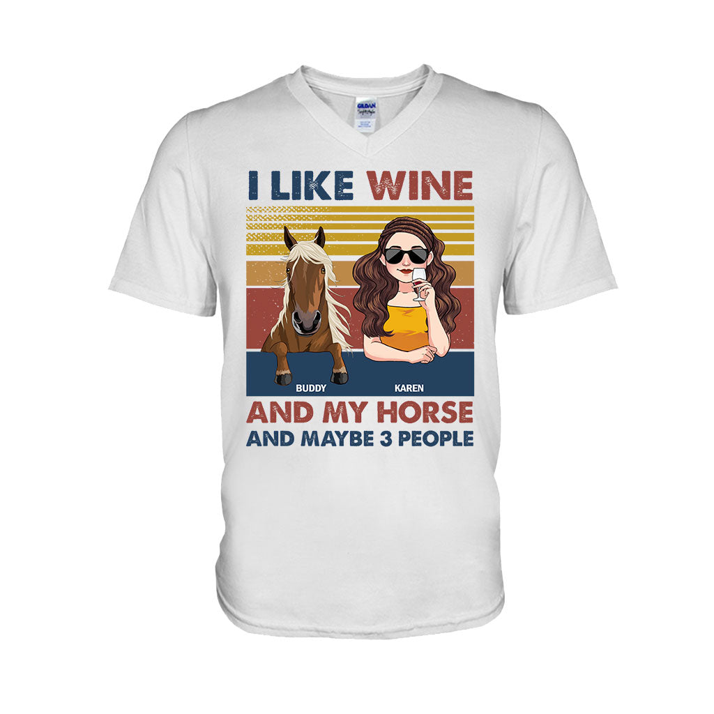 I Like Wine And My Horse - Personalized Horse T-shirt & Hoodie