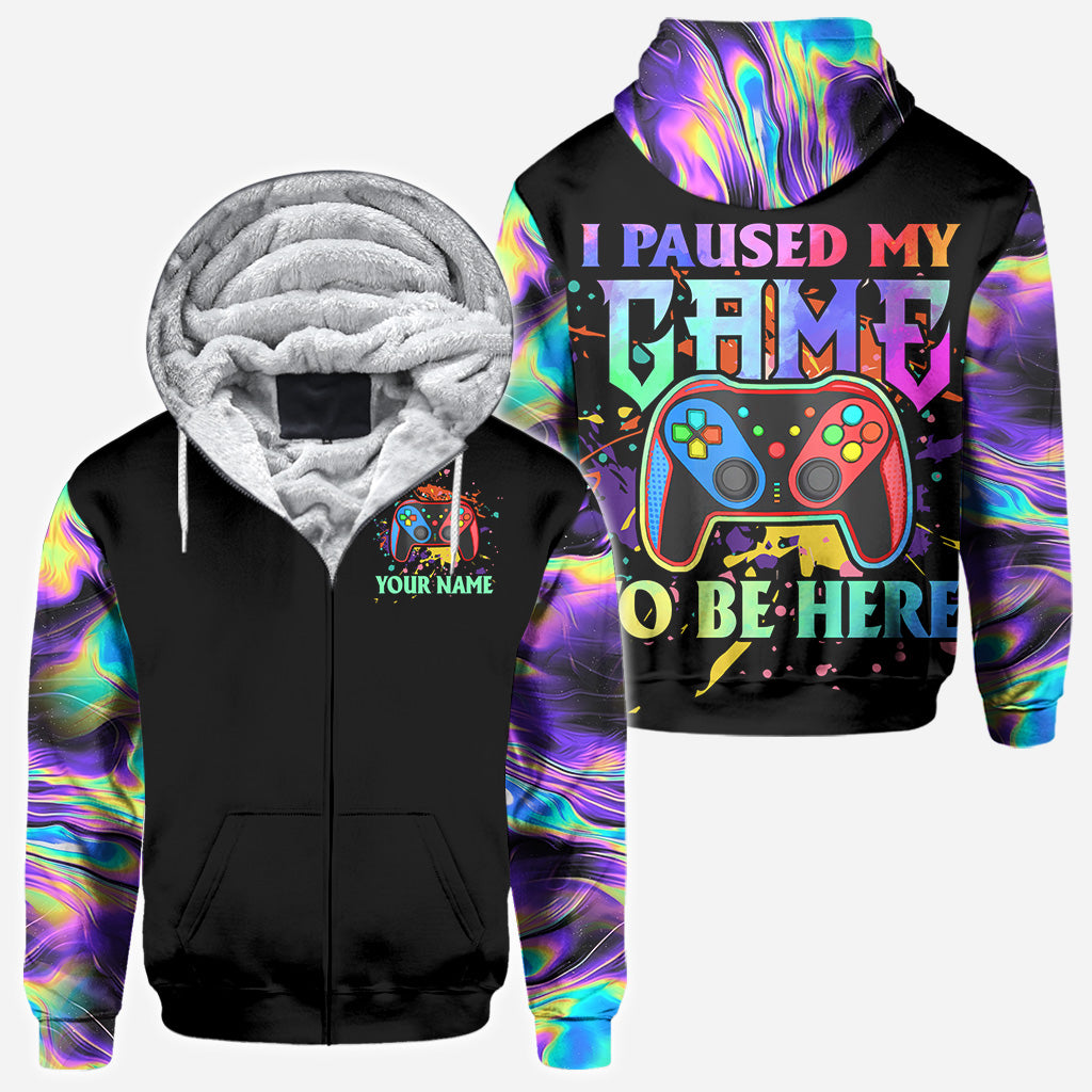 I Paused My Game To Be Here - Personalized Video Game All Over Shirt